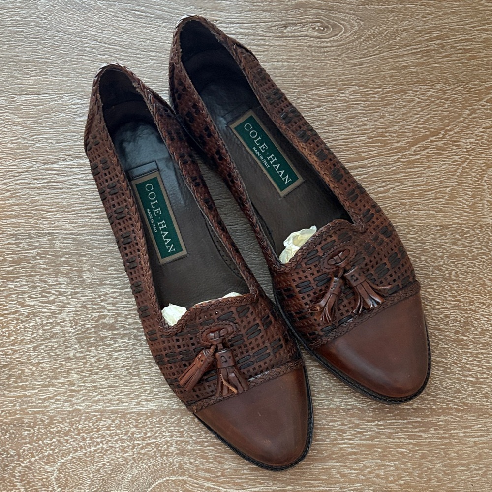Cole Haan Women's Brown Loafers with Tassels